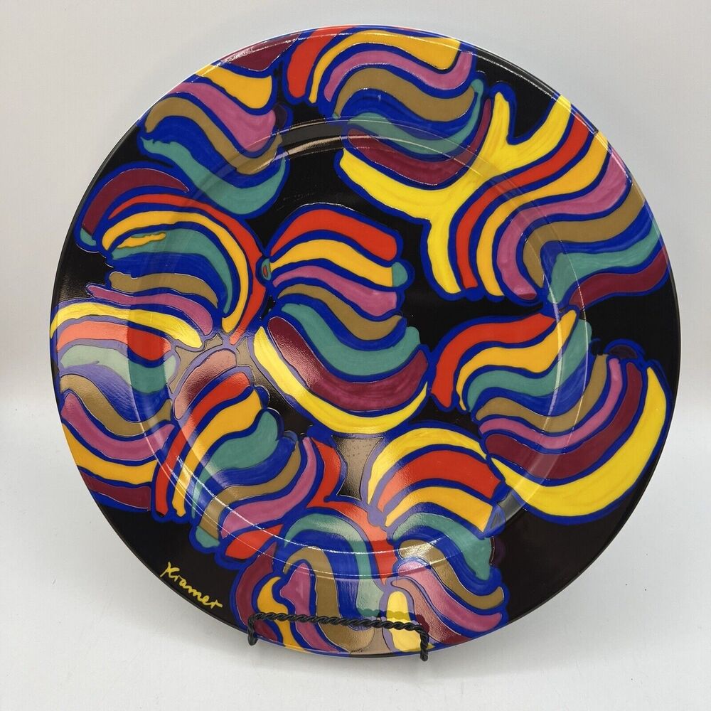 Suzi Kramer Abstract Art Plate Limited Edition Langenthal Porcelain 12" Pop Art